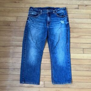 Silver Jeans Co Grayson Mens 36x32 (36x26) Easy Fit Straight Leg Blue Denim